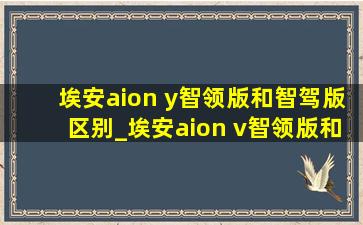 埃安aion y智领版和智驾版区别_埃安aion v智领版和智驾版区别